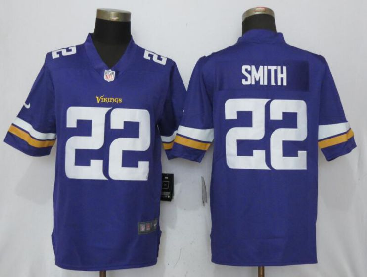 2017 men NFL NEW Nike Dallas Vikings #22 Smith Purple Vapor Untouchable Limited Jersey